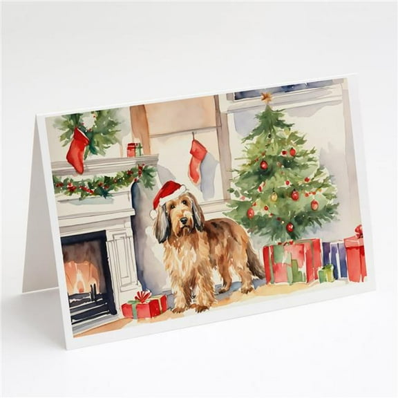 Otterhound Cozy Christmas Greeting Cards Pack of 8 7 in x 5 in