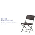 thumbnail image 4 of Flash Furniture 6 Pack HERCULES Series Brown Rattan Plastic Folding Chair with Gray Frame, 4 of 13