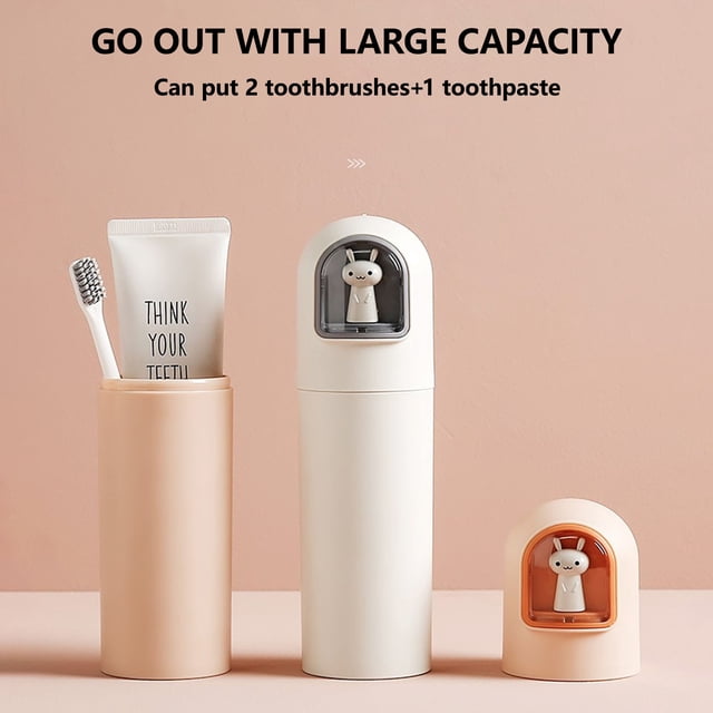 Box for Storage Creative Press Button Travel Wash Cup Portable Sealed Tooth Cup Toothbrush Toothpaste Storage Box Mouthwash Cup Travel Toothbrush and Toothpaste