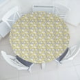 thumbnail image 3 of Ambesonne Luau Fitted Round Tablecloth, Hawaii Vegetation Vintage, 56"- 60" Diameter, Pale Yellow Pale Grey, 3 of 5
