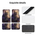 thumbnail image 4 of Fuzoiu Purple Flower Lazy Cat Print Carpet Floor Mats for Car,Car Foot Mat Set,Universal Fit 4 Piece Mat Pad Set,Fits Most Cars Trucks Vans Sedans SUV Auto Carpet Mat Se, 4 of 7