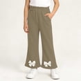 thumbnail image 2 of Rvasteizo Kids Pants Solid Bow Flare Side Pockets Elastic Waist Loose Comfy Full Length Casual Outer Pant for 1 to 15 Years, 2 of 5