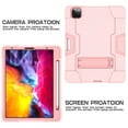 thumbnail image 3 of iPad Pro 11 inch 2nd Generation 2020 Shockproof Case with PET Screen Protector, Dteck Heavy Duty Anti-impact Rugged Hybrid 3 Layer Full Body Protection Case Built-in Kickstand, Rosegold, 3 of 7