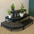 thumbnail image 3 of 3-Tier Corner Plant Stand – Black Powder-Coated Steel, Indoor/Outdoor Decorative Display Shelf, 3 of 7
