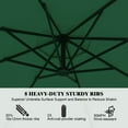 thumbnail image 4 of 10ft Offset Patio Umbrella, Cantilever Umbrella, Hanging Outdoor Umbrellas with 8 Ribs, Market Umbrella w/UV Protection Waterproof for Market/Backyard/Pool/Garden/Lawn, Handy Crank&Cross Base, 4 of 6