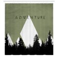 thumbnail image 3 of Ambesonne Adventure Shower Curtain, Forest Halftone Style, 69"Wx75"L, Army Green Black White, 3 of 3