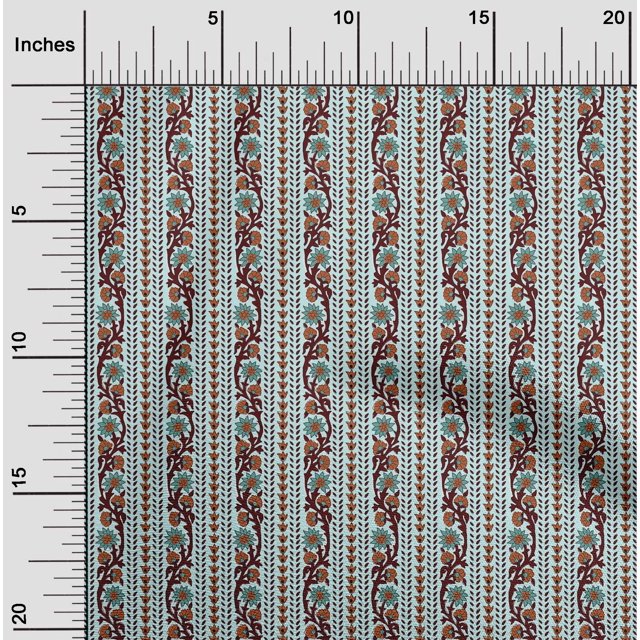 oneOone Georgette Viscose Fabric Leaves & Floral Block Decor Fabric Printed BTY 42 Inch Wide