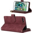 thumbnail image 3 of iPhone 8 Plus Wallet Case for Women,iPhone 7 Plus Phone Case Wallet with Credit Card Holder,iPhone 8 Plus Crossbody Case with Strap Shoulder Lanyard,Zipper Pocket PU Leather Cases,5.5" Burgundy, 3 of 18
