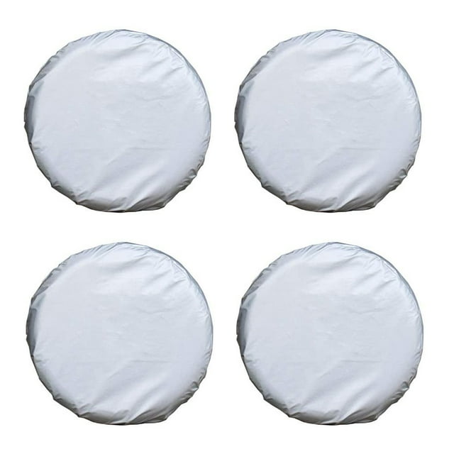 Graflsoa 4-Piece Multi-Layer RV Tire Covers, Weatherproof Silver Protection for Trailers, Campers, and Trucks, 27-29 Inch, Easy Installation with Storage Bag
