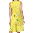 thumbnail image 2 of Lemons on Yellow Spring Summer Dresses for Women Fashion T-shirt Dress Casual Sleeveless Loose Sundress with Pockets, 2 of 5