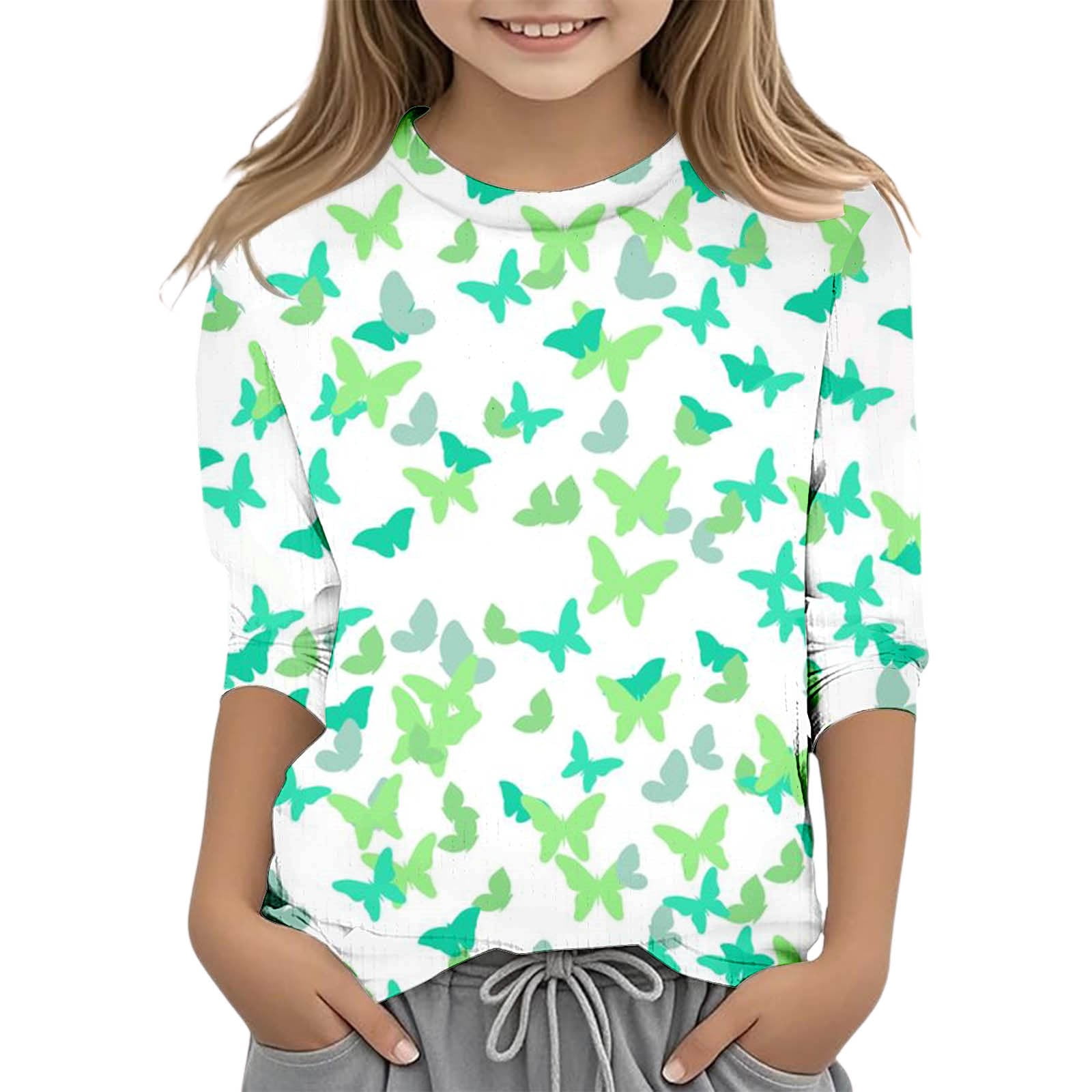 T-shirt F&F Fille Gris 4-5 Ans – 100% Coton, Manches Longues, Col Rond, Imprimé Smiley