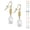 gold; clear, variant on One Pair 16mm Austrian Crystal Teardrop with Gold Woven Tube Dangle Earrings – Hypoallergenic Earwires - Bermuda Blue AB