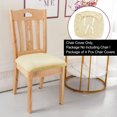 thumbnail image 2 of Unique Bargains 4Pcs Velvet Dinning Chair Seat Cover Elastic Stretchable Slipcovers Wheat, 2 of 7