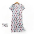 thumbnail image 2 of Youmylove Women Sleepwear Cotton Nightgown Short Sleeve Shirt Casual Printed Sleepdress Loungewear Casual Pjs Nightwear, 2 of 4