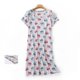 thumbnail image 3 of Gibobby Pijamas para mujer Camisón de algodón para mujer, ropa de dormir, camisa de manga corta, vestido de dormir con estampado informal(Gris,CH), 3 of 4