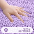 thumbnail image 3 of Chenille Striped Bathroom Rugs 36x24, Extra Thick and Absorbent Bath Rugs, Non-Slip Soft Plush Shaggy Bath Carpet, Machine Wash Dry, Bath Mats for Bathroom, Purple, 3 of 16