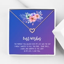 Anavia Best Wishes Gift Card High Quality Stainless Steel Fashion Necklace for Her, Girlfriend Gift, Wife Gift, Gift for Fiancee-[Rose Gold Mini Crystal Heart, Blue-Purple Gift Card]