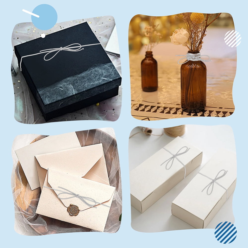 150 Pcs Elastic Bows for Gifts Boxes 4 Inches Samll Silver Stretch Loops with Pre-Tied Bows Elastic Ribbon Cord Strings for Gifts Boxes Bags Crafts