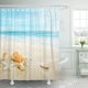 thumbnail image 1 of Cortina de ducha ABPHQTO de baño costa del clima del Caribe de Cancún con conchas paisaje azul celeste 165x180 cm, 1 of 2