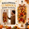 thumbnail image 7 of Light up Fall Teardrop Swag for Front Door, 21.65" Autumn Harvest Sunflower & Maple Leaf Wreath Alternative with Warm LEDs, Thanksgiving Thanksgiving Porch Decor, 7 of 7