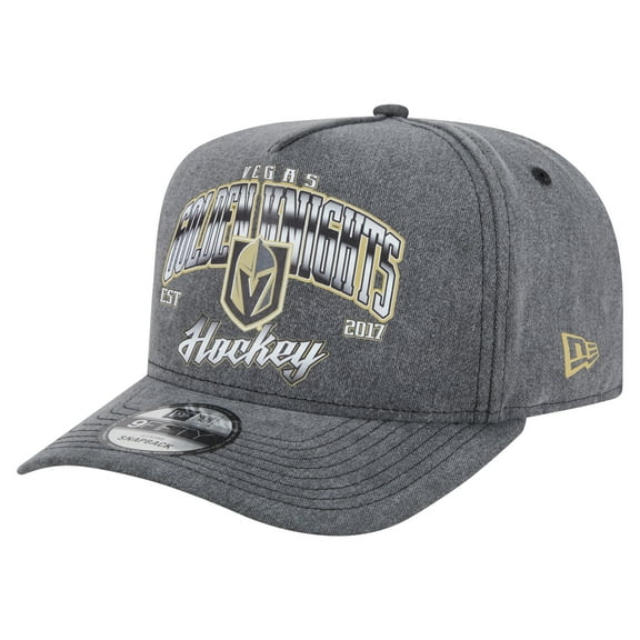 Men's New Era  Charcoal Vegas Golden Knights Throwback Washed A-Frame Pre-Curved 9FIFTY Snapback Hat