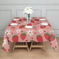 thumbnail image 3 of Strawberry Plants Fruit Flower Heart Square Tablecloth,Waterproof Square Table Cover,Wipeable Spillproof Washable Table Cover for Home Kitchen Party Decor 52"x52"(132x132cm), 3 of 6