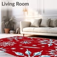 thumbnail image 2 of ODIKA 8'x10' Machine Washable Non-Slip Area Rug, Winter Wonderland Crystal Formation Tread Protectors High Traffic Rug, Red, 652079, 2 of 7