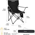thumbnail image 3 of KingCamp Folding Camping Chair - 220 lbs Lightweight Build Portable Lawn Chairs, Black, Ideal for Space-Saving Outdoor Trips, 3 of 9