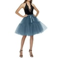 thumbnail image 1 of Liacowi Women's Summer Streetwear Tutu Skirt Solid Color High Waist Layered Tulle Skirt with Bowknot Decor, 1 of 7