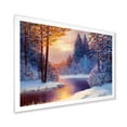 thumbnail image 2 of Designart 'Dark Blue Silhouettes of Trees With Winding River' Lake House Framed Art Print, 2 of 4