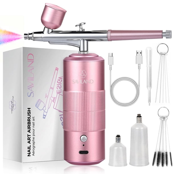 Kit de Aerógrafo SAVILAND 30 PSI con Atomización Instantánea 3X para Uñas