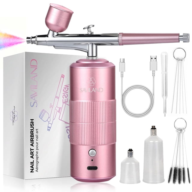 Kit de Aerógrafo SAVILAND 30 PSI con Atomización Instantánea 3X para Uñas