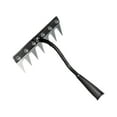 thumbnail image 3 of Heavy Duty Steel Garden Rake - 7-Tooth Detachable Weeder & Cultivator Tool for Lawn, Yard, Flower Beds | Ergonomic Handle | All-Soil Metal Rake (Size as Pictured), 3 of 4