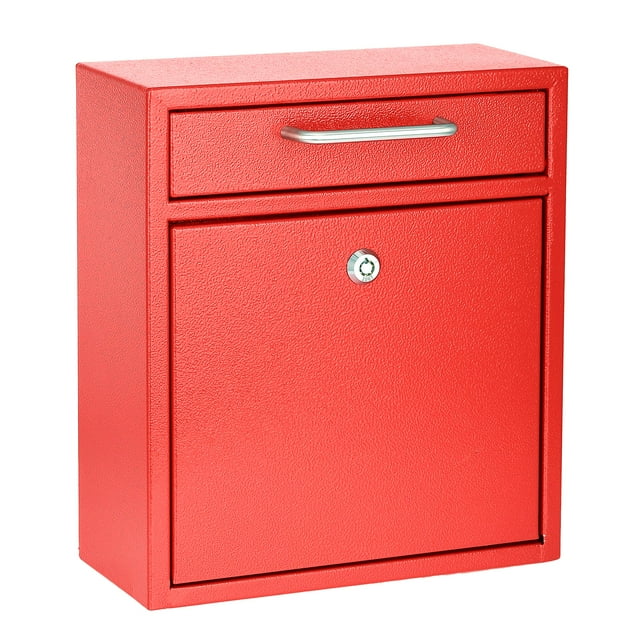 AdirOffice Wall Mount Mailbox - Mailbox with Lock and Keys- Durable Wall Mounted Locking Mailbox and Cash Drop Box for House, Apartments and Bussiness After Hours Deposits