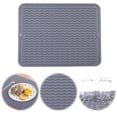 thumbnail image 5 of BLEEUS 40 X 30 Cm Silicone Dish Drying Mat Rectangle Drip Mat For Dishes Kitchen Daily Supplies (40X30), 5 of 10