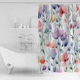 thumbnail image 4 of 60x72 Inch Shower Curtains for Bathroom Flower Eucalyptus Fabric Bath Curtain Decor Gradient Purple Green Farmhouse Leaf Waterproof Restroom Curtains Shower Set Accessories with 12 Hooks 60 Inch, 4 of 6
