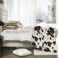 thumbnail image 3 of Cow Print Throw Blanket Non Shedding MilkyPlush™ Fleece 330GSM Thick Blankets Western Room Decor Super Soft Warm for Adults Kids Girl Gifts Bedroom Couch Sofa Travel Black Brown 60"x80", 3 of 6