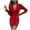 w93# Red145, variant on Bodycon Dresses For Women Summer Long Sleeve V-Neck Full Zip Up Knitted Solid Color Fashion Casual Tight Slim Fit Mini Dress Breathable Soft Comfortable Clubwear,Red,L