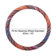thumbnail image 3 of Unique Bargains 40cm/16" Linen Car Steering Wheel Cover Wear Resistant Multicolor Printing Pattern, 3 of 7