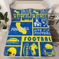 thumbnail image 2 of Castle Fairy Teens Adults Football Print 4pcs Bed Sheets,Sport Gamer King Sheets,Blue Yellow Super Cozy Sheet Set,Breathable Home Decor, 2 of 7