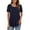 Navy Blue, variant on Womens Plus Size Tops Short Sleeve Shirts Blouses Lace Pleated Tunic Tops M-4XL