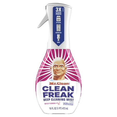 Mr. Clean, Clean Freak Deep Cleaning Mist Multi-Surface Spray, Wild Flower Scent Starter Kit, 1 count, 16 fl (Best Home Dry Cleaning Kit Review)