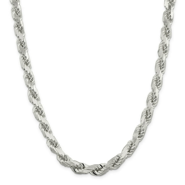 Collier Chaîne Corde en Argent Sterling 925 9,5 mm Pendentif Breloque