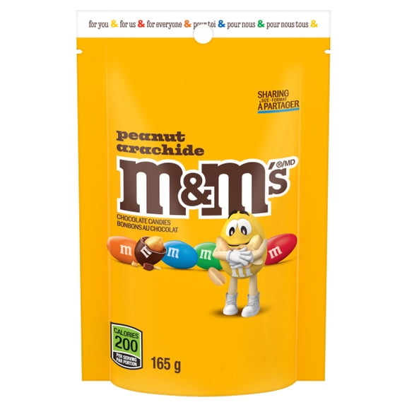 M&M'S, Peanut Milk Chocolate Candies, Sharing Bag, 165g
