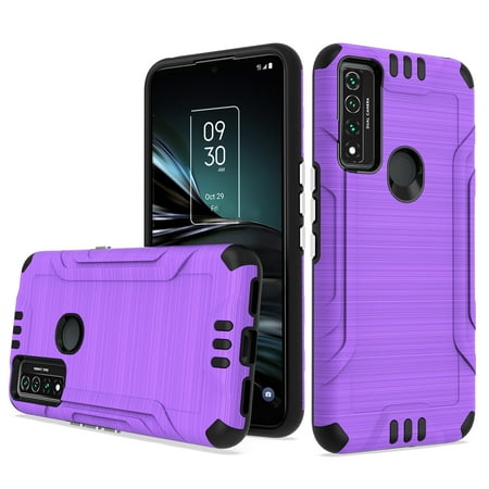 Compatible for Alcatel TCL 4X 5G T601DL Lining Phone Cover Case - Purple