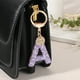 thumbnail image 4 of Llavero de Letra Inicial para Mujeres, Llavero de Alfabeto E con Rhinestone, Encanto Brillante con Corazón para Accesorios de Mochila, Bolso, Llave de Coche, Lanyard, Púrpura, 4 of 7