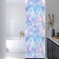 thumbnail image 3 of Stained Glass Window Privacy Film, Blue Purple Floral Geometric Static Cling UV Sun Blocking Heat Control Window Tint Day and Night, Non-Adhesive Reusable One Way Windows Privacy Cover 17.7''x78.7'', 3 of 7