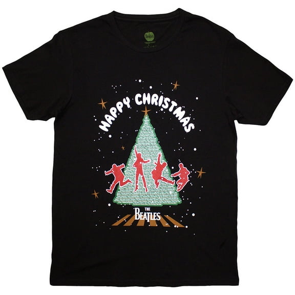 The Beatles Unisex T-Shirt Christmas Tree (Black)