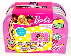 barbie metal tea set