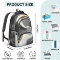 thumbnail image 5 of Black White and Gold Marble Backpack for School,Cute School Bag,Schoolbag with Adjustable Shoulder Straps & Padded Back,16.9 Inch, 5 of 5